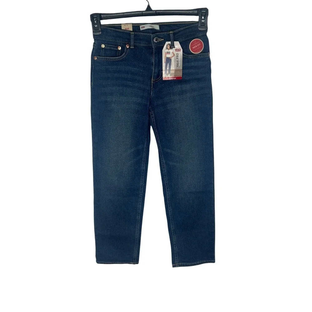 Levis Girls Low Pro‎ Relaxed Fit Mid Rise Stretch Jeans Blue Size 10 Reg NEW